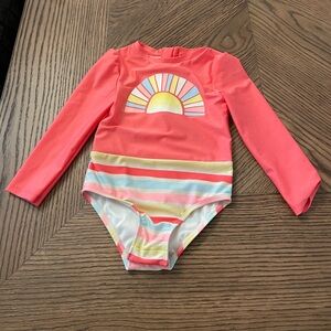 💜cat & jack long sleeve one piece bathing suit 4t